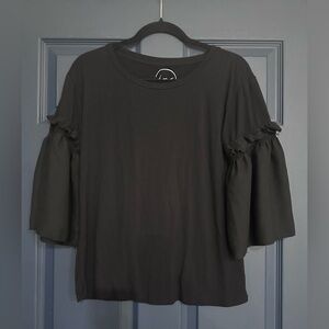 INC International Concepts Black Bell Sleeve Top - Size Medium
